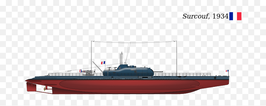 French Submarine Aircraft Carrier Surcouf Commissioned - River Monitor Png,Submarine Png