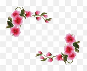 Watercolor Flower Border Png - Design Hd