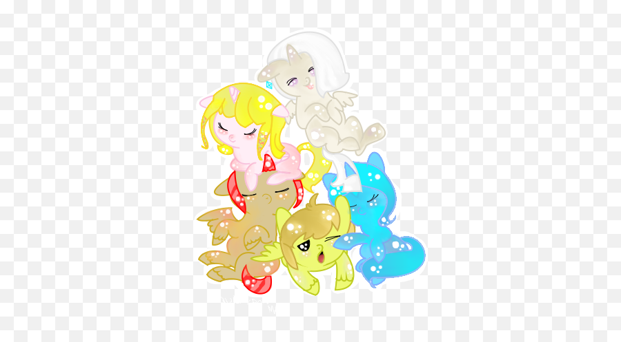 Download Squishypony Cuddle Puddle Cuddling Fi Foal - Cartoon Png,Blood Puddle Png