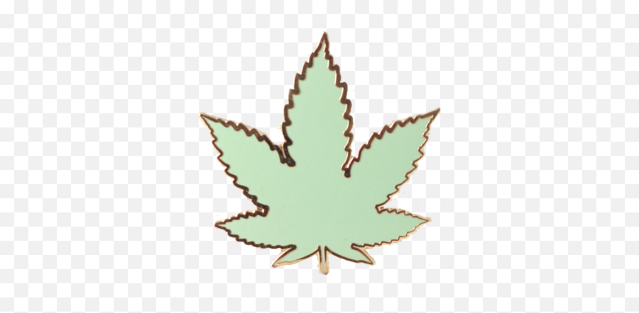 Download Pastel Green Cannabis Leaf Enamel Pin - Emoji Png Hemp,Leaf Emoji Png