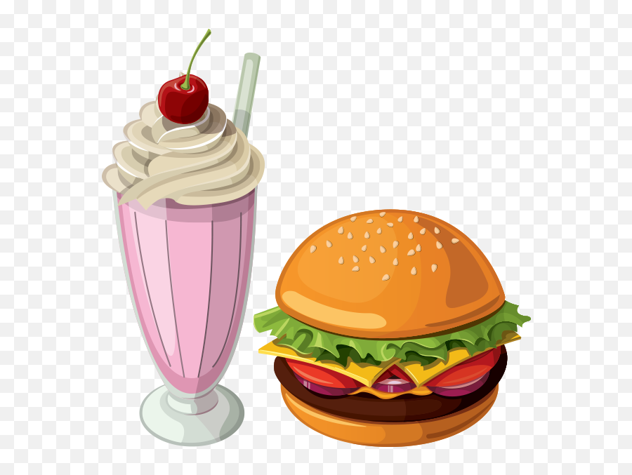 Milkshake Clipart Hamburger Transparent - Transparent Transparent Background Burger Png,Hamburgers Png