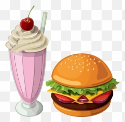Milkshake Clipart Hamburger Transparent - Background Burger Png