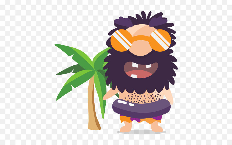 Cave Man Emoticon Emoji Sticker Beach Free Icon Of The Png
