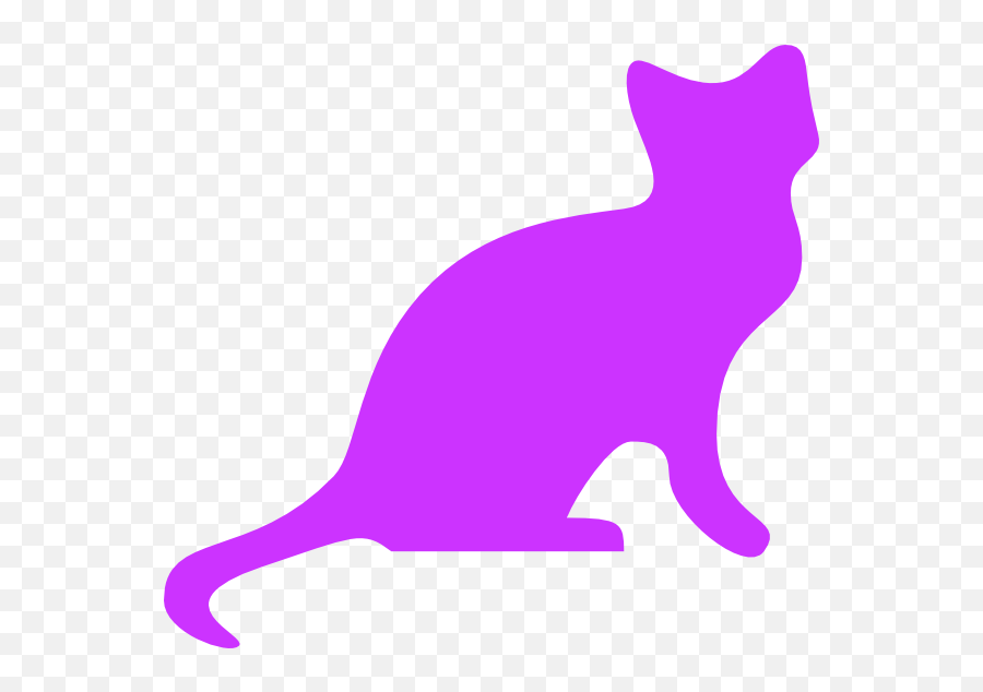 Pink Cat Kitten Silhouette Clip Art - Cat Silhouette Color Png,Cat Outline Png
