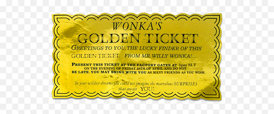 Willy Wonka Golden Ticket Png Picture - Willy Wonka Golden Ticket,Golden Ticket Png