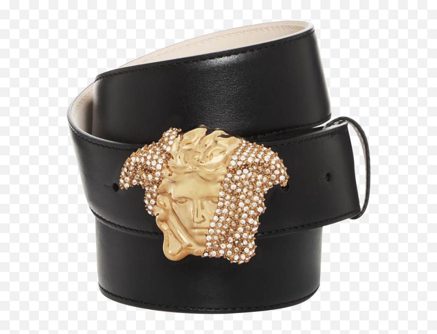 Versace Menu0027s Embellished Medusa Buckle Leather Belt - Solid Png,Large Icon Medusa Ring