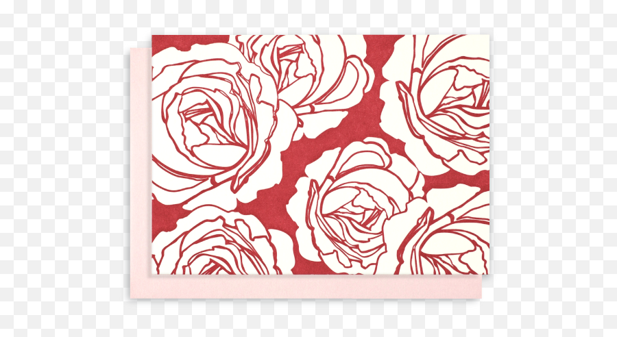 Letterpress Notecards - Garden Roses Png,Rose Silhouette Png