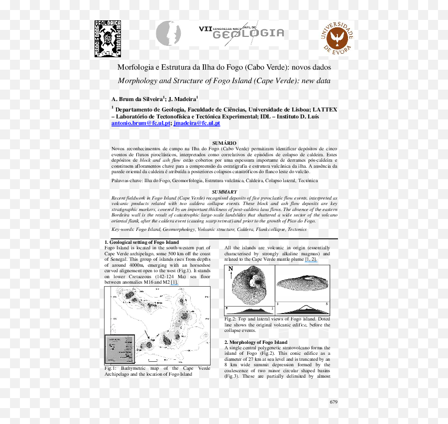 Pdf Morphology And Structure Of Fogo Island Cape Verde - University Of Évora Png,Fogo Png