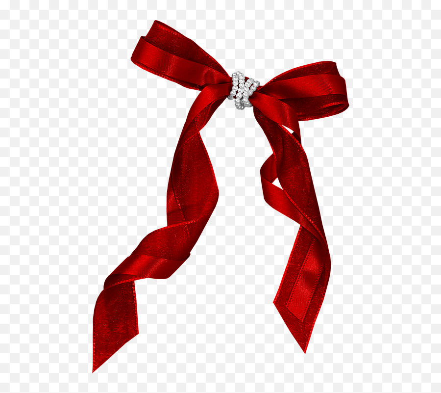 Christmas Ribbon Clipart Satin - Christmas Bow Tie Thread Gift Png,Christmas Bow Png