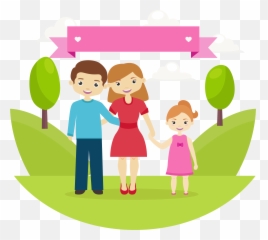 Family Cartoon Png - Happy Of Three