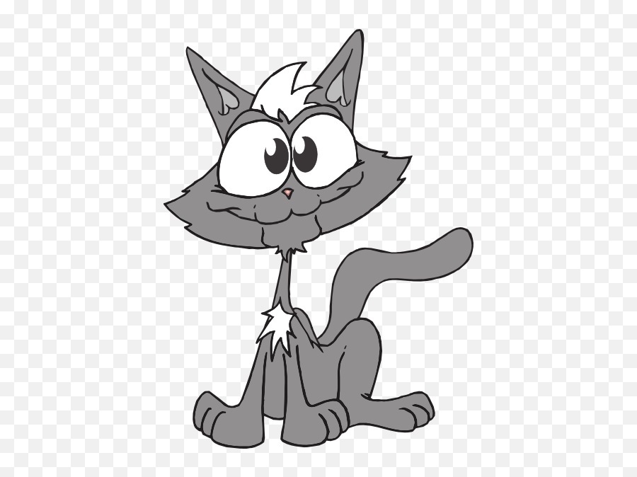Download Clipart Library Funny Cat - Grey Cat Cartoon Clipart Png,Funny Cat Png