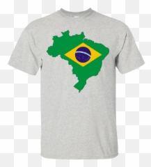 Brazil Flag And Country Outline U2013 Hand Drawn Tees - Map Png