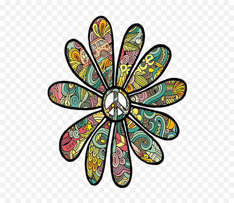 Hippie Trippy Flower Power Peace Sign Seventies Iphone X Case - Peace Sign Flower Png,Peace Sign Transparent Background