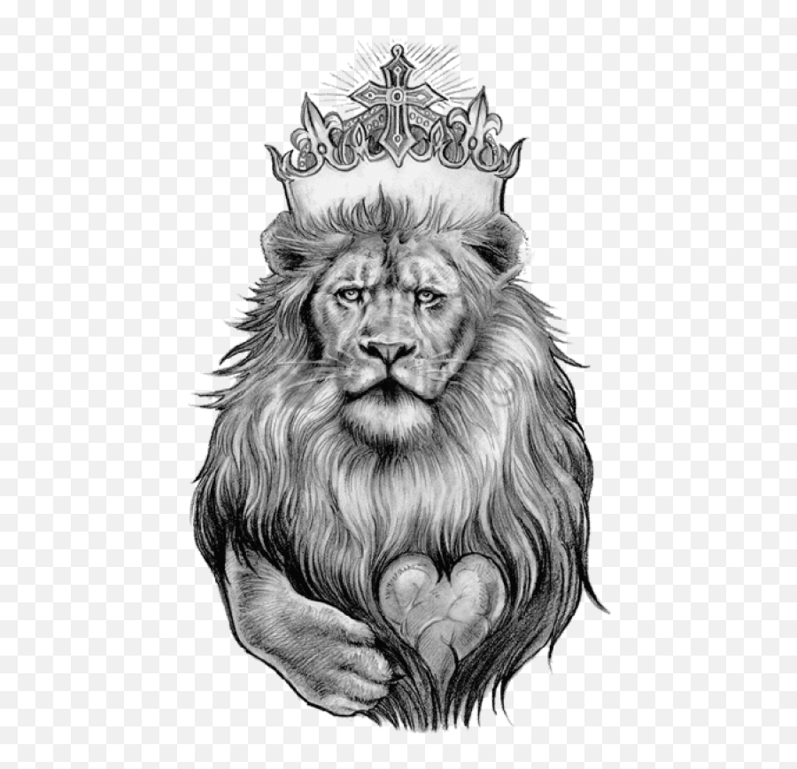 Lion Tattoo Png Transparent Images All - Lion With Crown Tattoo Designs,Face Tattoo Png