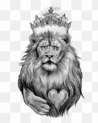 Lion Tattoo Png Transparent Images All - With Crown Designs