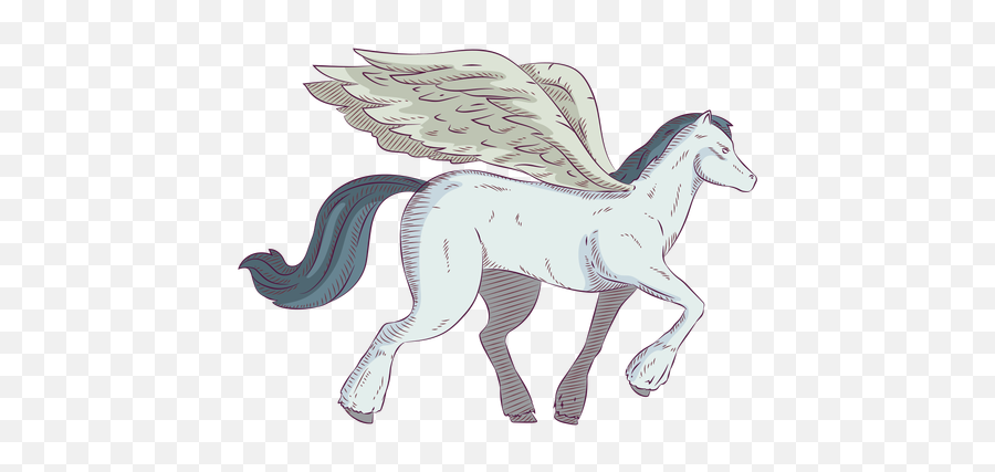 Pegasus Horse Colored Coloured - Mythical Creature Png,Pegasus Png