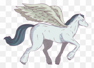 Pegasus Horse Colored Coloured - Mythical Creature Png,Pegasus Png