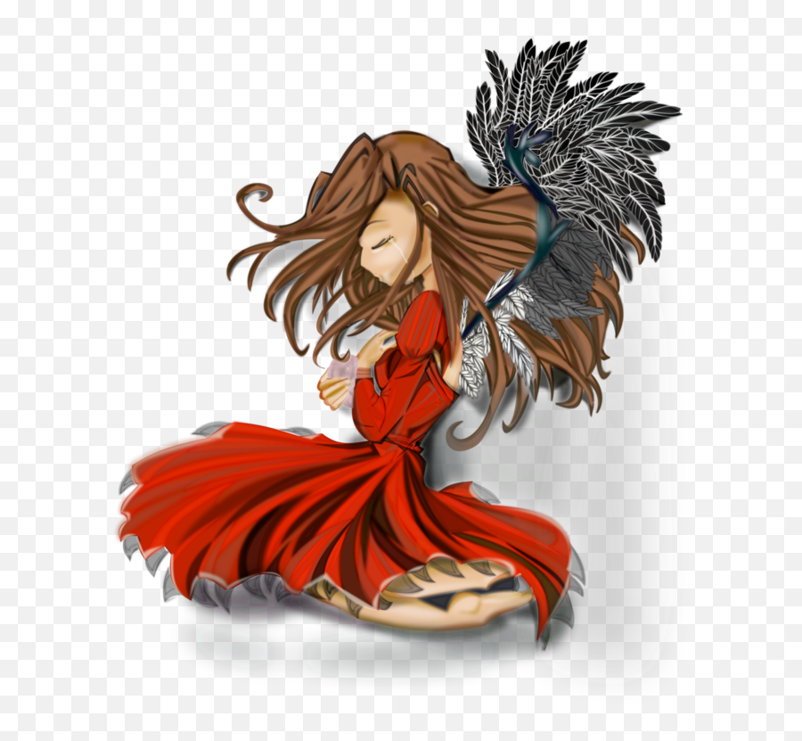 Artangelsupernatural Creature Png Clipart - Royalty Free Girl Sad Happy Anime,Creature Png
