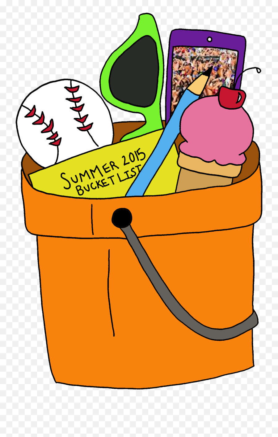 Summer Clipart Bucket - Cartoon Summer Bucket List Full Clipart Bucket List Png,Bucket Clipart Png