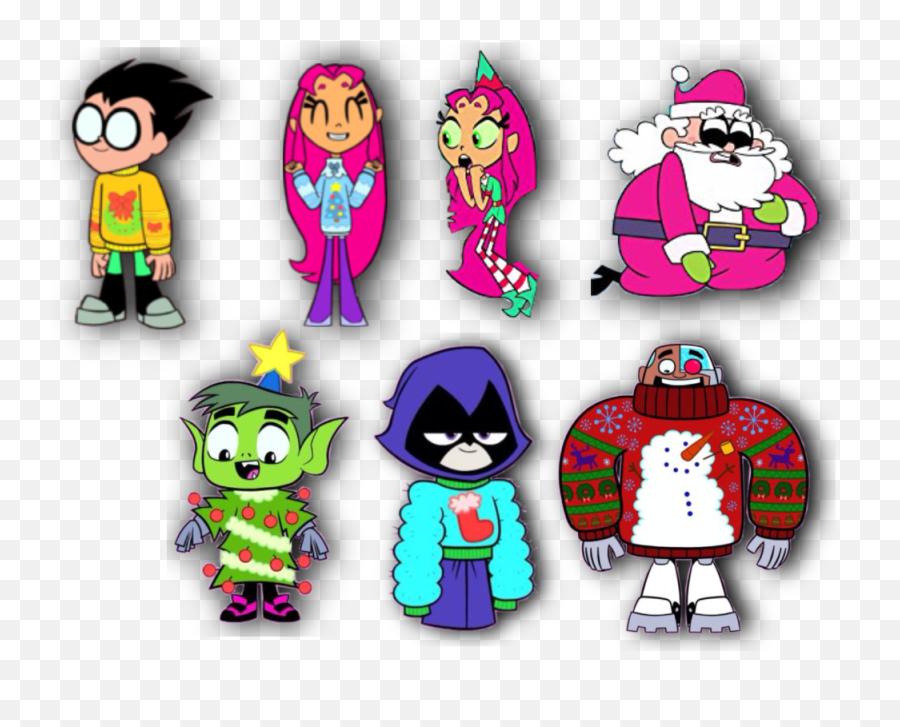 Teentitans Sticker - Teen Titans Christmas Png,Teen Titans Go Logo