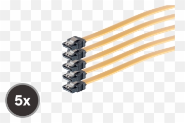 Pack Of 5 50 - Cm Serial Ata Cables Straight With Metal Spring Passive Circuit Component Png,Metal Spring Png