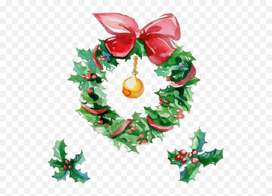 Holly Christmas Decoration Wreath For - Holly Png,Holiday Wreath Png