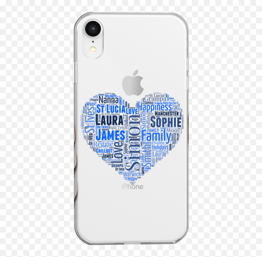 Personalised Word Art Phone Case Custom Clear Flexible Cover - Iphone Png,Cover Mobile Icon
