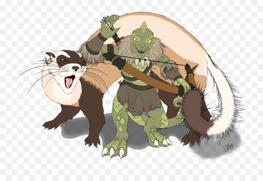 Art My Lizardfolk Revised Ranger Shivago And His Giant - Dnd Weasel Png,Weasel Icon