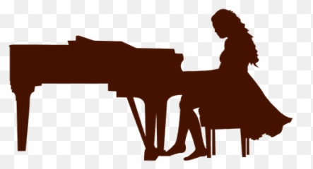 Musician Music Piano Silhouette - Transparent PNG u0026 SVG Cartoon Clipart Playing Piano Girl