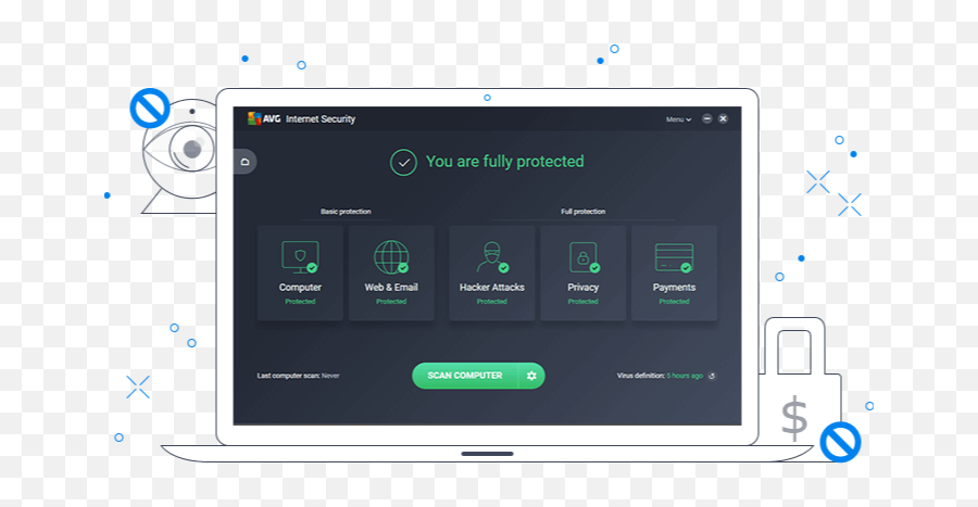 Avg Antivirus Internet Security Specification And Features - Avg Internet Security 2020 Png,Mcafee Antivirus Icon