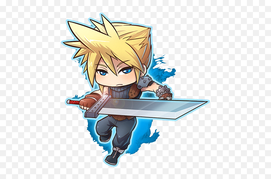 Cloud Chibi Bath Towel For Sale By Dylan Az - Fictional Character Png,Cloud Strife Icon