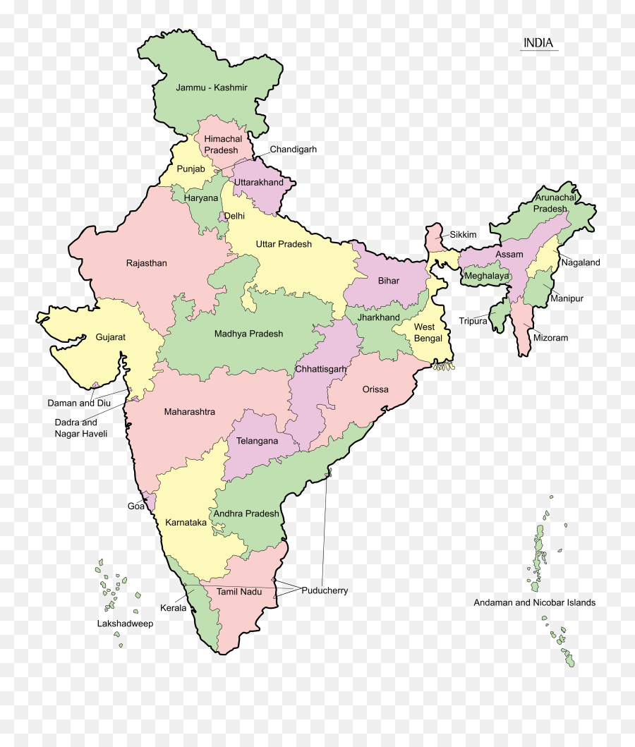 India - High Resolution India States Map Png,India Png