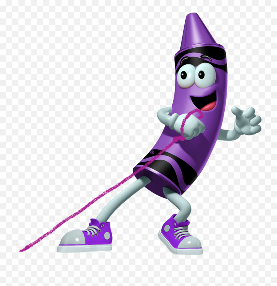 Purple Crayon Cartoon Character Pulling A String - Purple Crayon Cartoon Png,Crayola Png