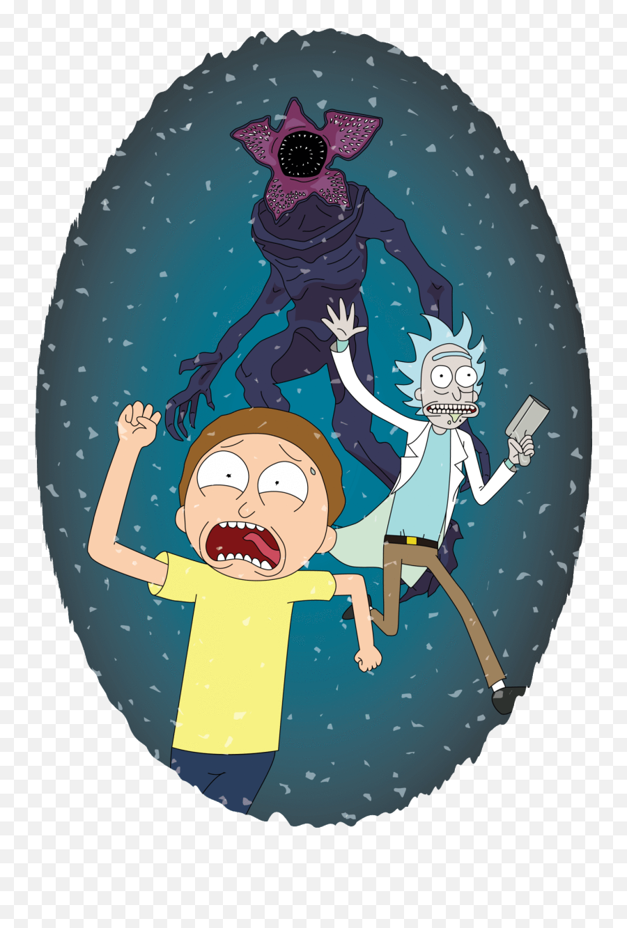 Rick And Morty In The Upside Down - Iphone Rick And Morty Png,Rick And Morty Png Transparent