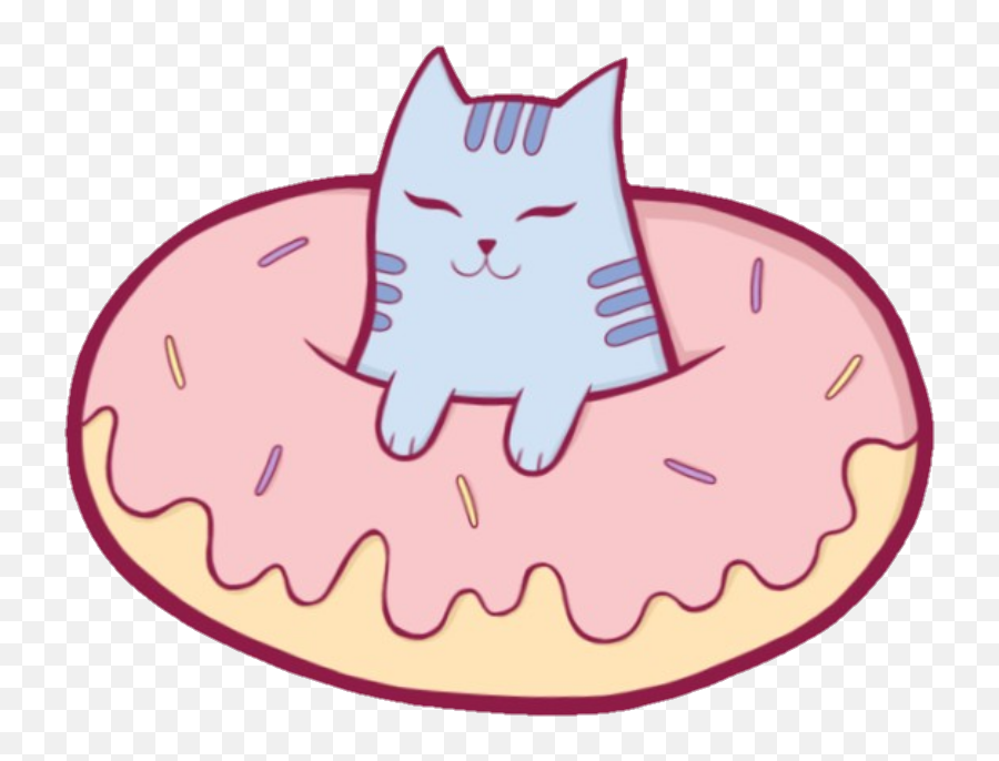 Donut Yum Cute Sweet Kittylove Kitty - Cat Donuts Kawaii Png,Yum Png