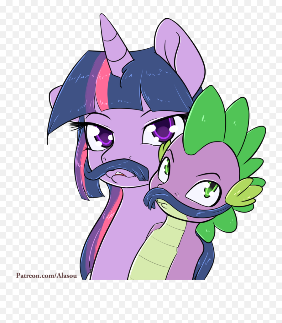 1165027 - Alicorn Artistalasou Duo Moustache Patreon Cartoon Png,Twilight Sparkle Transparent