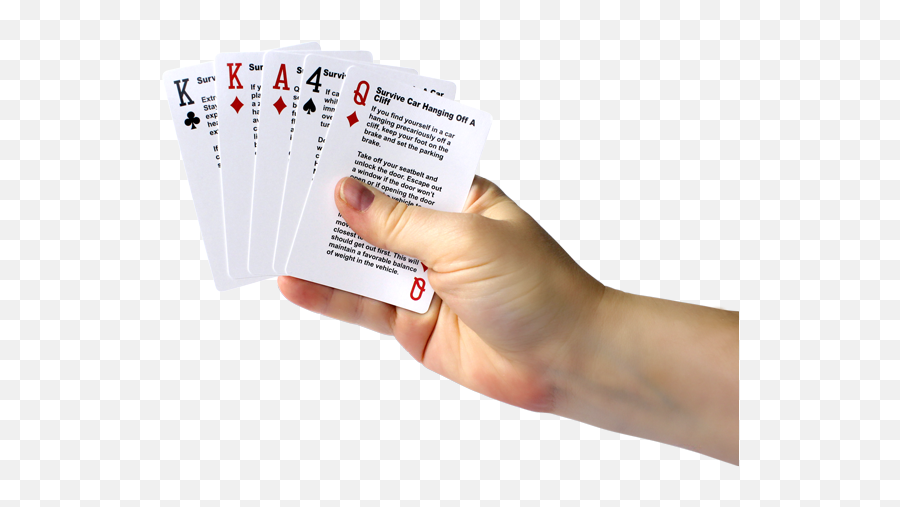 Survival Tips Playing Cards By Frog U0026 Co - Hand Holding Playing Cards Png,Deck Of Cards Png