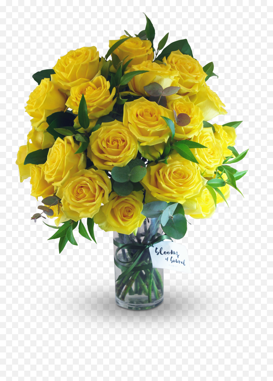 Yellow Rose Vase Arrangement - Blooms Of Bowral Floribunda Png,Yellow Rose Transparent