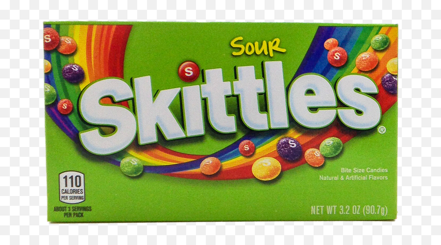 Skittles Sour Theater Box - Sour Skittles Back Of Box Png,Skittles Logo