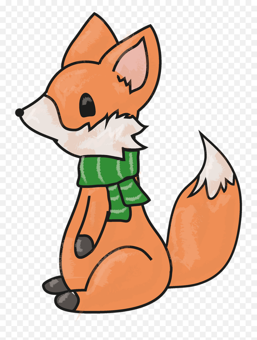 Fox In Scarf Clipart Free Download Transparent Png Creazilla - Clip Art,Scarf Png