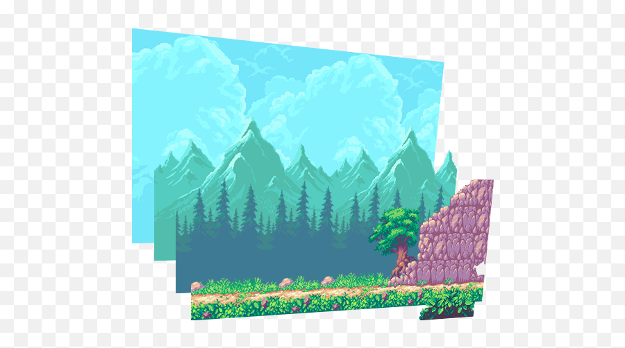 Parallax Backgrounds Download Free Pack Png Picture 409809 - Hills Background Pixel Art,Mountain Background Png