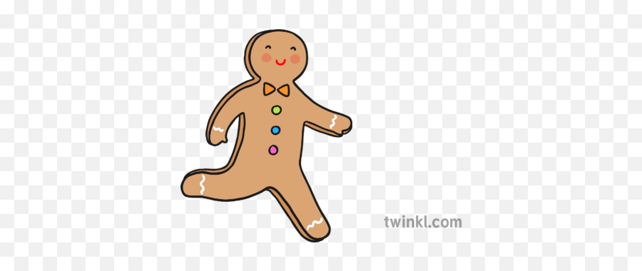 Running Gingerbread Man Illustration - Gingerbread Man Running Clipart Png,Gingerbread Man Png