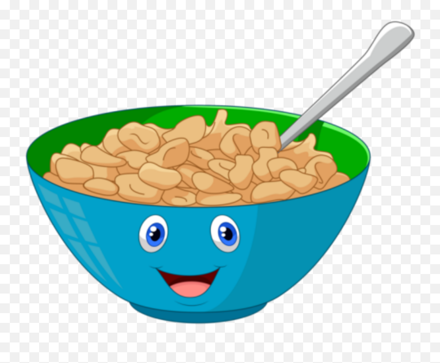 Cute Cereal Bowl Food Colorful Breakfast Cartoon - Clipart Bowl Of Cereal Png,Bowl Of Cereal Png