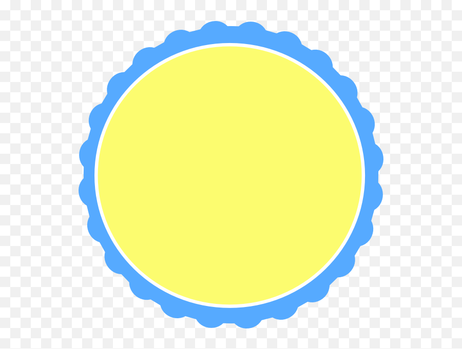 Scalloped Border Png - Blue U0026 Yellow Scallop Circle Frame Circle,Transparent Circle Frame