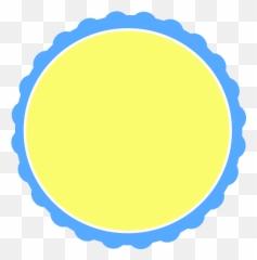 Scalloped Border Png - Blue u0026 Yellow Scallop Circle Frame