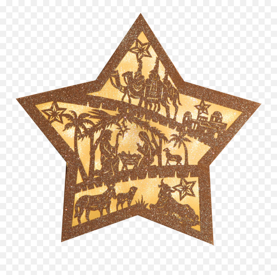Nativity Star Png - Lit Star Nativity Scene Emblem Emblem,Star Of Bethlehem Png