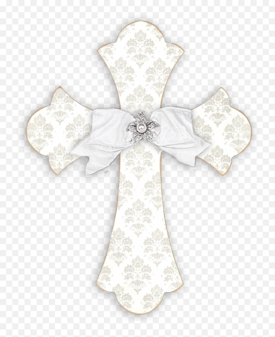 Silver Brocade Cross - Snow Christening Silver Cross Png,Silver Snowflake Png