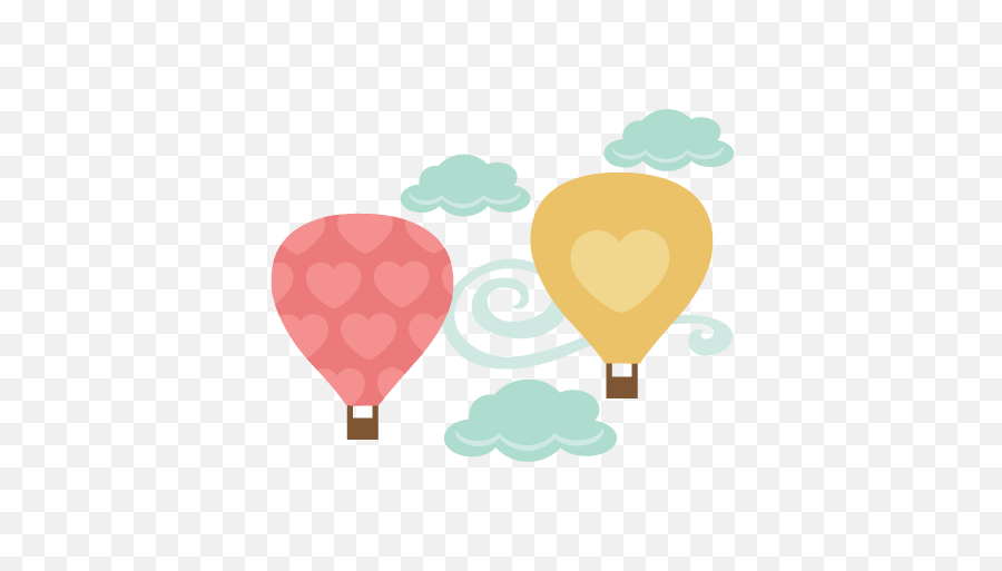 Cute Heart Balloons Images Png File Free Clipart - Heart Hot Air Balloon Png,Cute Heart Png