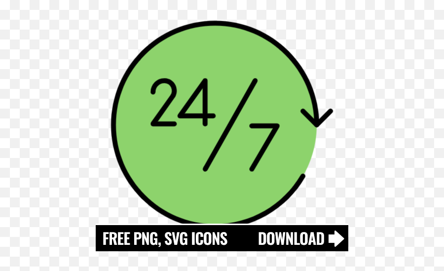Free 24 Hours 7 Days Icon Symbol Download In Png Svg Format - Dot,24/7 Icon