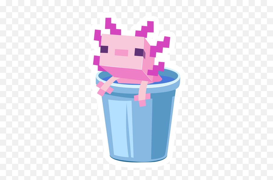 Minecraft Axolotl In Bucket Sticker - Sticker Mania Axolotl Discord Emoji Png,Cubeworld Icon